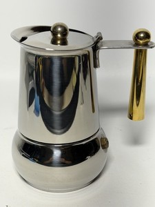 Vintage GB Guido Bergma 2 Cup Espresso Pot Inox 18/10 Made In Italy