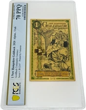 2020 New Hampshire 1 Goldback PCGS 70 *FIRST YEAR OF ISSUE* (Gratia, Grace)