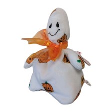 TY Ghoulish Halloween Beanie Ghost 2006 Jack Lantern Stuffed Holiday Toy