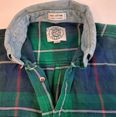 Vintage World Island Plaid Flannel Shirt Men's XL 100% Cotton Gorp Outdoors