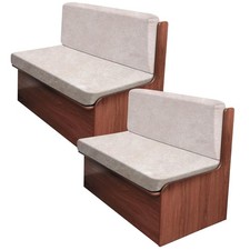 Leather Look RV Dinette Cushion Covers 2 Sets Beige Stretchable Camper Couch