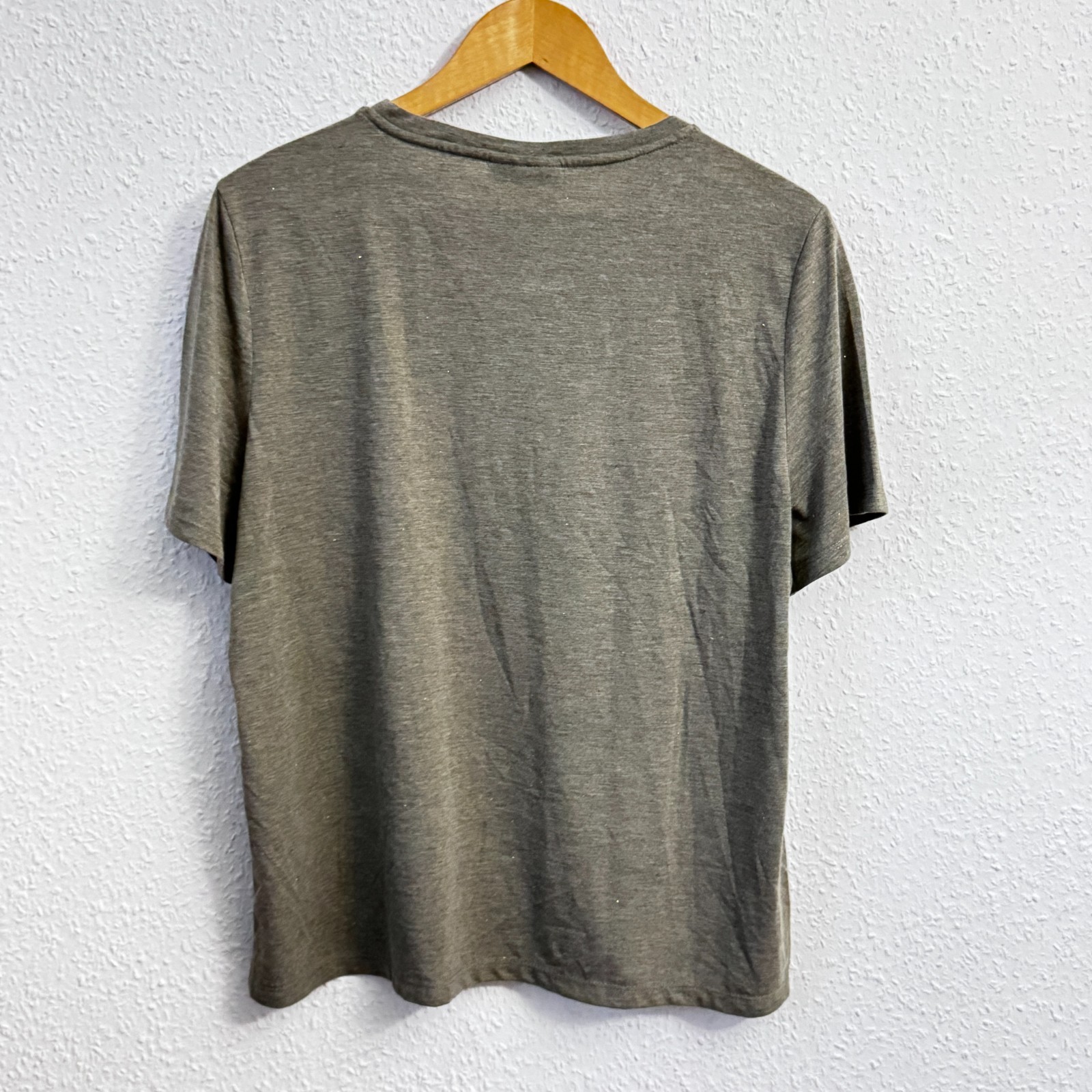 Janina Green "LOVE" Embellished Short Sleeve T-Shirt - Size L image 3