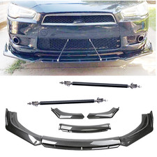 Carbon Fiber Black Front Bumper Lip Chin Body Kit Spoiler For Mitsubishi Lancer