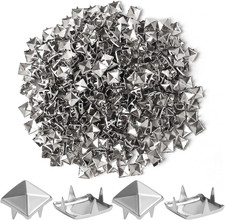 SBYURE 1000 Pcs 10 Mm Pyramid Studs Silver Studs,Studs for Clothing Four-Jaw Squ