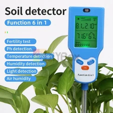 6-in-1 Digital PH Soil Tester LCD Moisture Plant Water Temperature Light Test