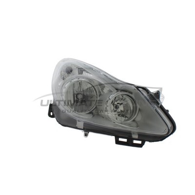 Headlight Vauxhall Corsa D 2006-2011 Chrome Inner Headlamp Drivers Side Right