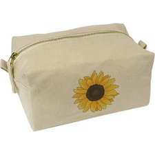 'Sunflower' Canvas Wash Bag / Makeup Case (CS00008101)
