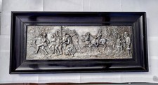 Antikes Georg Bommer Relief &bdquo;Erntezug&ldquo; &ndash; Versilbert, ca. 1910/20