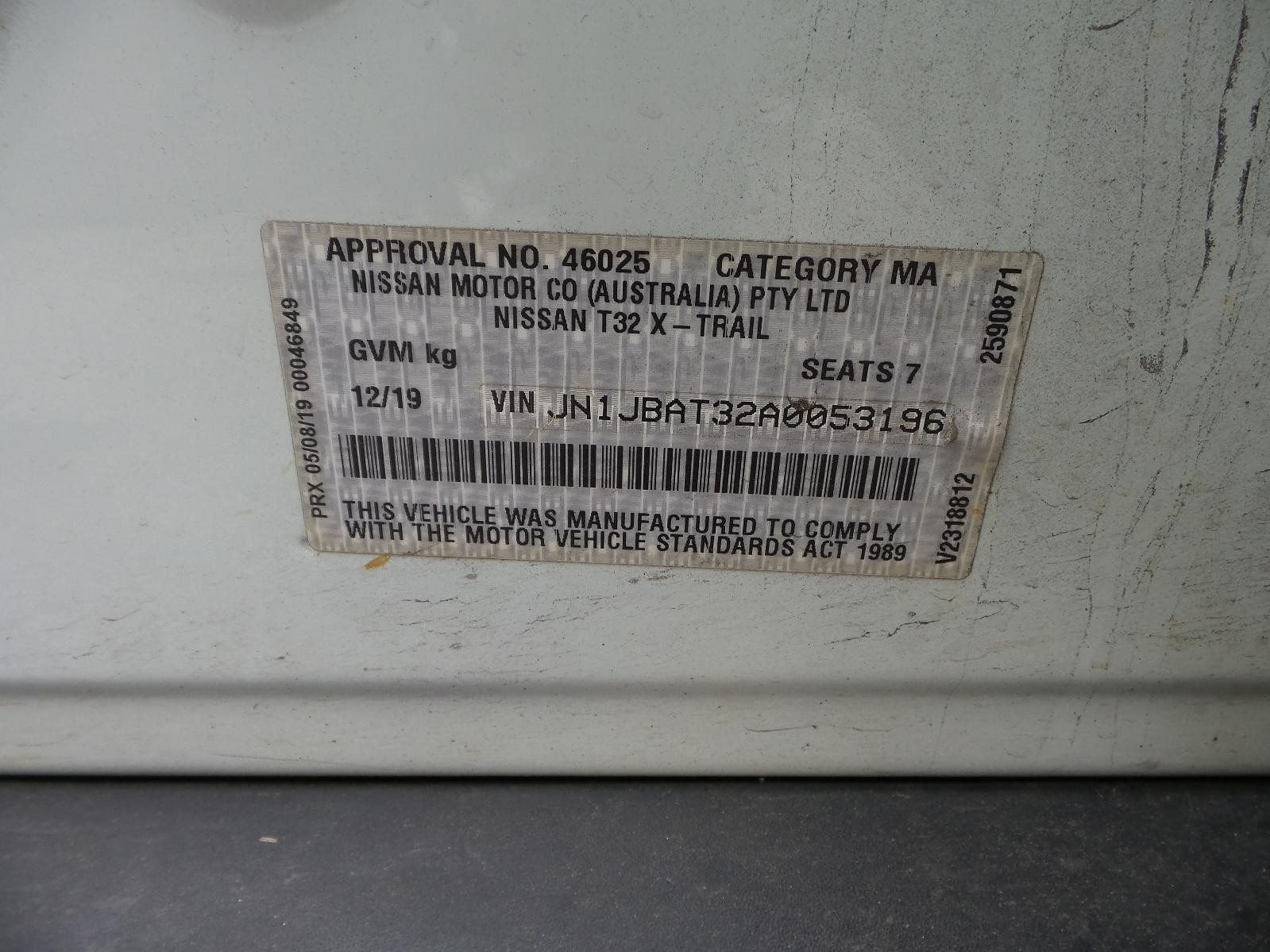 2019 Nissan Xtrail STARTER MOTOR PETROL 2.5 QR25DE AUTO W/LONG SNOUT T32 02/14-07/22 image 6