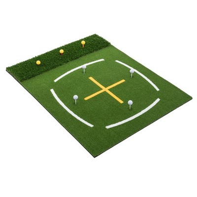 5'x4'Golf Hitting Mat Swing Turf ractice Mat w/Cross Stance Guide&7Tee Positions
