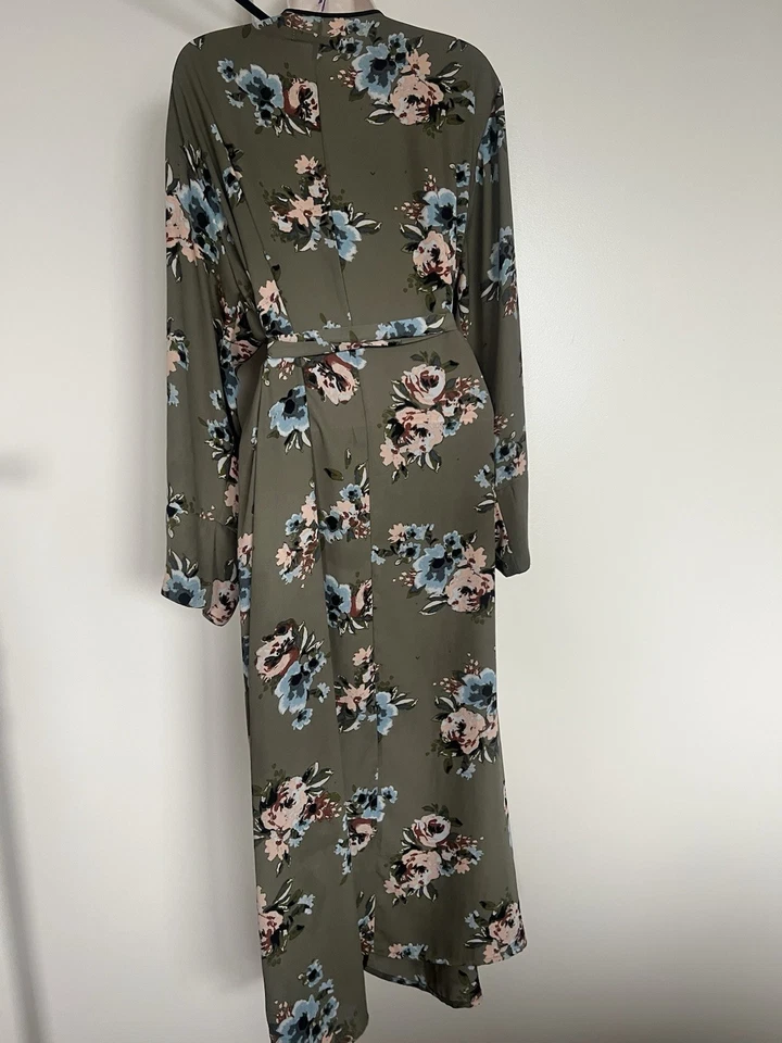 Casaco espanador boho verde fada floresta quimono floral com cinto tamanho 1X - Imagem 4 de 4