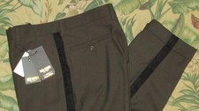 228 TODD SNYDER Wool Olive Pintuck Trousers With Black Side Stripe 36 x 28 NWT