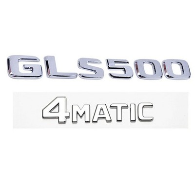 Für Mercedes Benz GLS500 4MATIC Schriftzug Embleme Aufkleber Logo Badge Silber