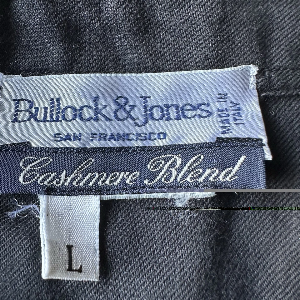 Camisa Bullock & Jones Para Hombre Grande Negra Mezcla Cachemira Abotonada Hecha en Italia Foto 3 de 4