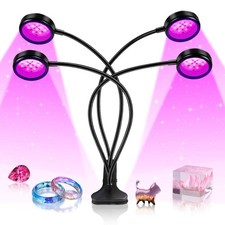 LED Black Light Dual Head, 15W UV Resin Light Fixture with Clamp, 395-405nm U...