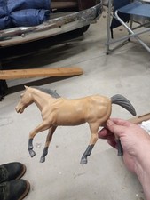 Vintage Bonanza Horse Toy Plastic W Wheels In Hooves Tan 12x8