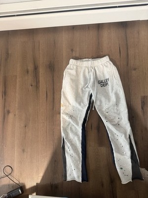 Gallery Dept. Men's Gray Cotton Sweatpants Paint Splatter Drawstring
