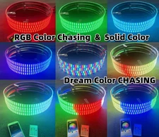 Tzvmny 17.5" QUAD ROW Bluetooth Remote CHASING FLOW LED Trucks Wheel Rim Lights