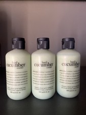 NEW PHILOSOPHY BASIL CUCUMBER COOLER 3N1 SHOWER GEL 18 OZ 3 X 6 OZ  B GRADE 