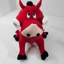 Acme 1996 Red Bull Plush Warthog Stuffed Animal Toy Vintage 9 Inch
