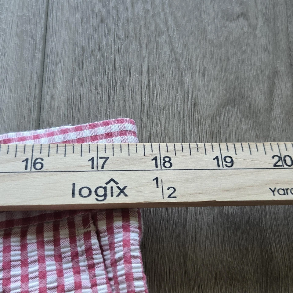 Southern Tide Shorts Mens 36 Red White Seersucker Gingham Cotton Preppy Chino - Image 4 of 4