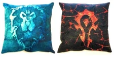 World Of Warcraft Alliance And Horde Themed Linen 18" x 18" Pillow Cases