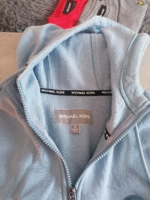 Felpa con cappuccio e zip uomo piccola blu chiaro Michael Kors