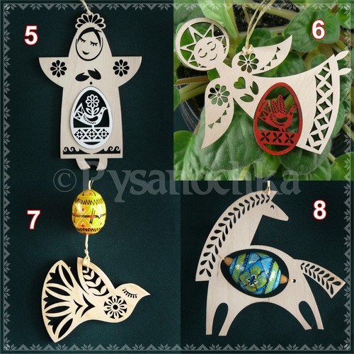 Juego de 12 adornos de Pascua. Decoración del árbol de Pascua. Arte ucraniano. Regalo único de Pascua. - Imagen 14 de 15
