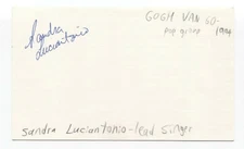 Gogh Van Go - Sandra Luciantonio Signed 3x5 Index Card Autographed Signature