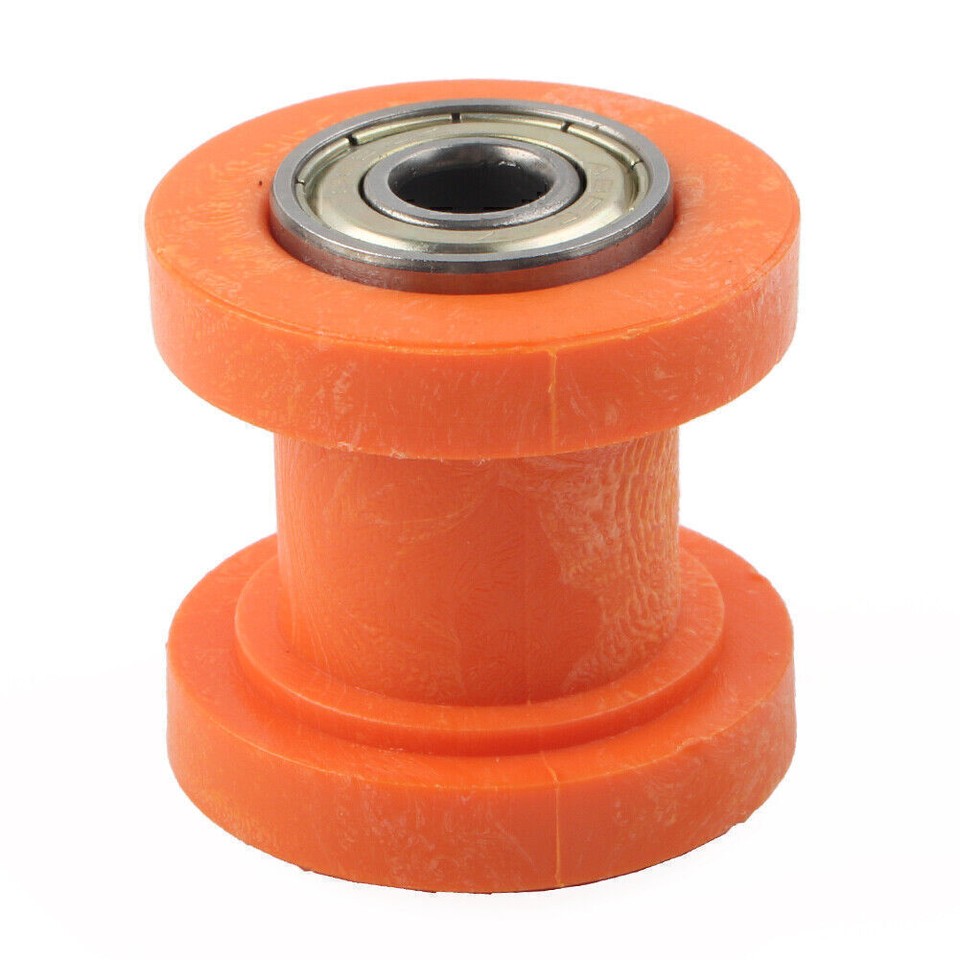 8mm Orange Chain Roller Slider Tensioner Guide Pulley Dirt Pit Bike
