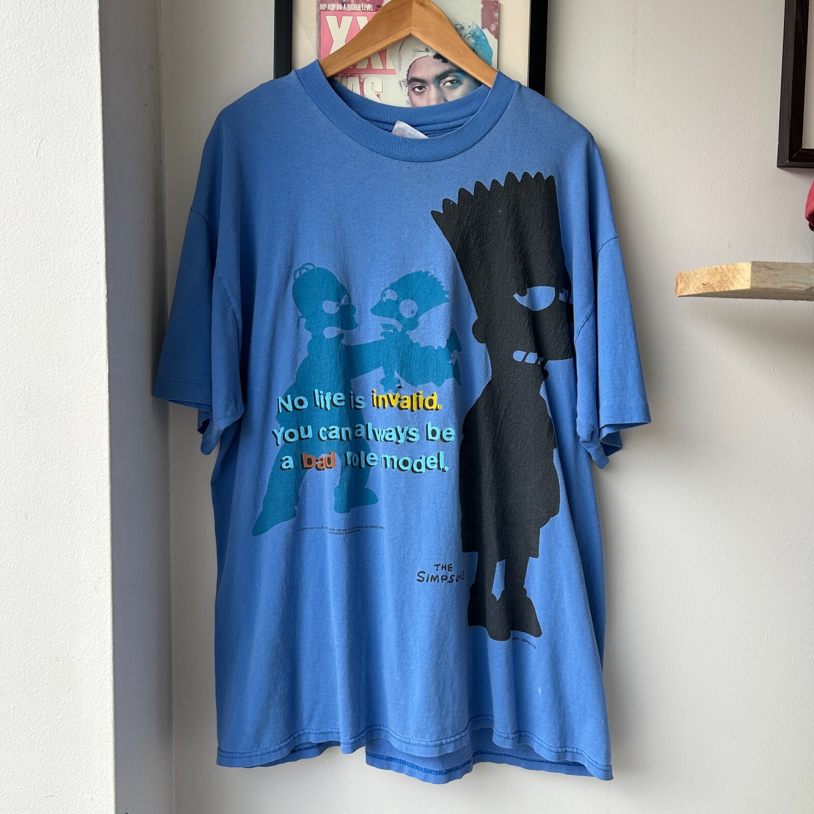 VINTAGE 90s | The Simpsons No Life Is Invalid Choking Bart T-Shirt sz XL