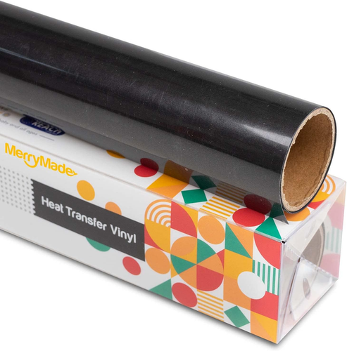 Black Heat Transfer Vinyl HTV Roll 12 X 5 Ft Matte PU Iron on Vinyl for Cricut,