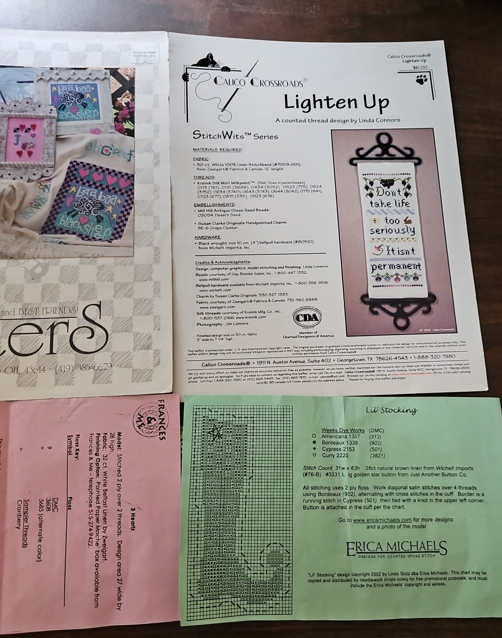 Lot of Vintage Counted Cross Stitch Patterns, Leaflets, Booklets 1988-2005