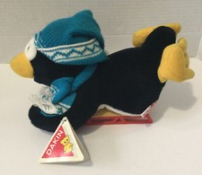 Vintage Dakin Penguin On Sled Plush Stuffed Animal 1988 with Tags