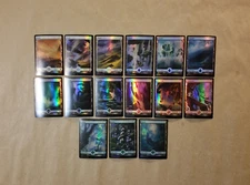 MTG Zendikar Rising FOIL Full Art Basic Land Set of 15 (LP/NM) One of Each Art!