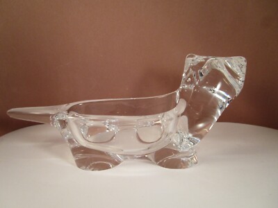 Sasaki Crystal Clear Glass Cat Candy Dish | eBay