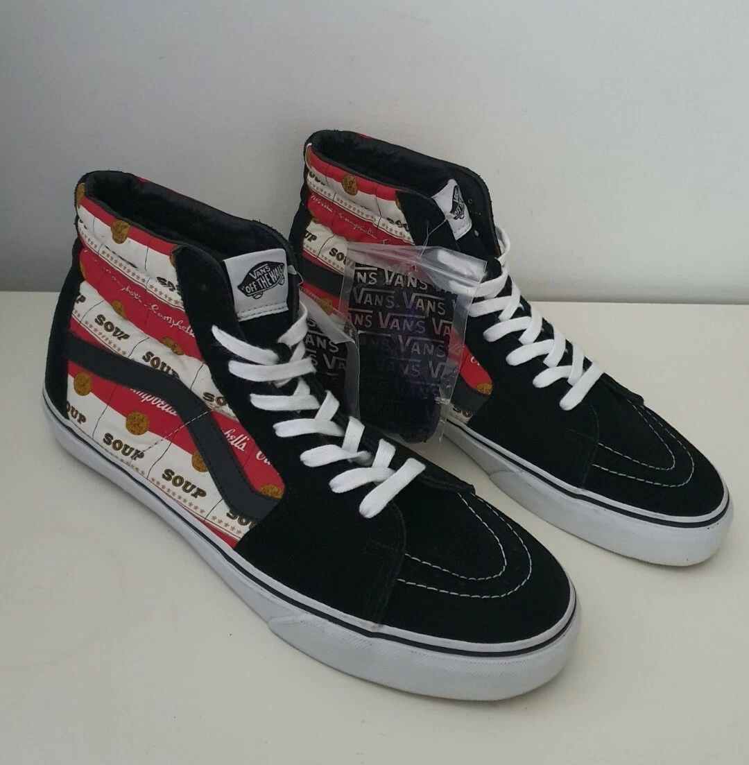 Probe SS12 Supreme X Vans Campbell's Suppe Sk8 Hi UK 11 US 12 Eu 46 Andy Warhol