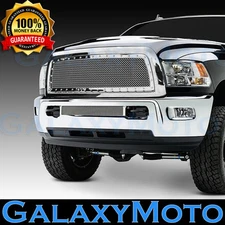 Front Hood Chrome Replacement Rivet+Mesh Grille+Shell for 13-18 RAM 2500+3500