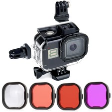 For GoPro Hero8 Protective Waterproof Housing Case with Underwater Diving Filter