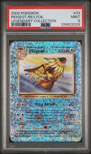 2002 Pokémon Legendary Collection #33 /110 PIDGEOT REVERSE FOIL PSA 9 MINT