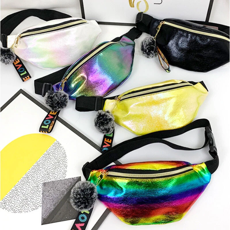Womens Ladies Colorful Bum Bag Fanny Pack Girls Festival Travel Waist Money Belt
