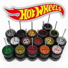 1/64 4 SPOKE JDM Classic Real Rider Wheels Rims Rubber Tires Set for Hot