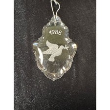 Gorham Crystal Christmas Ornament Vintage Dov...