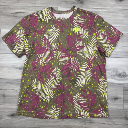 Jordan Nike Men’s 2XL Tropical Palm Speckle T-Shirt & Shorts Set EUC Pink Green - Picture 2 of 11