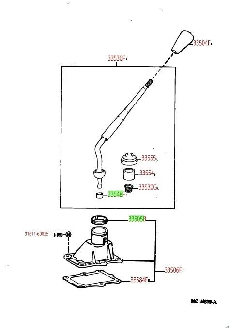 KIT DE BUJE Y ASIENTO DE PALANCA DE CAMBIOS PARA CAMIONETA TOYOTA TACOMA 4RUNNER T100 SR5 5 VELOCIDADES Foto 3 de 3