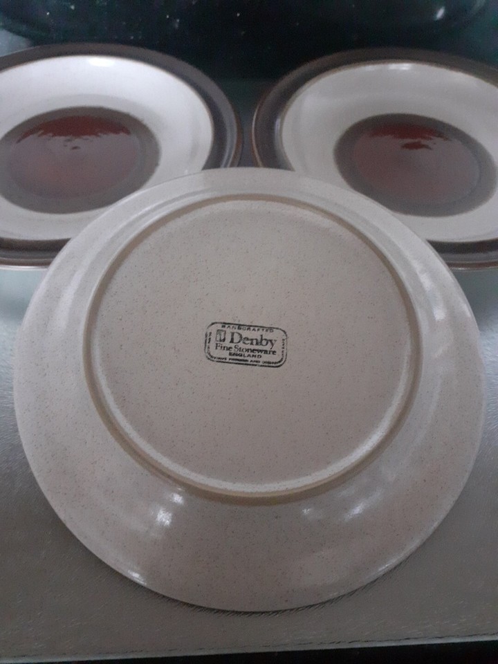 Denby Potters Wheel 17cm diameter Tea/Side Plates x 3 eBay