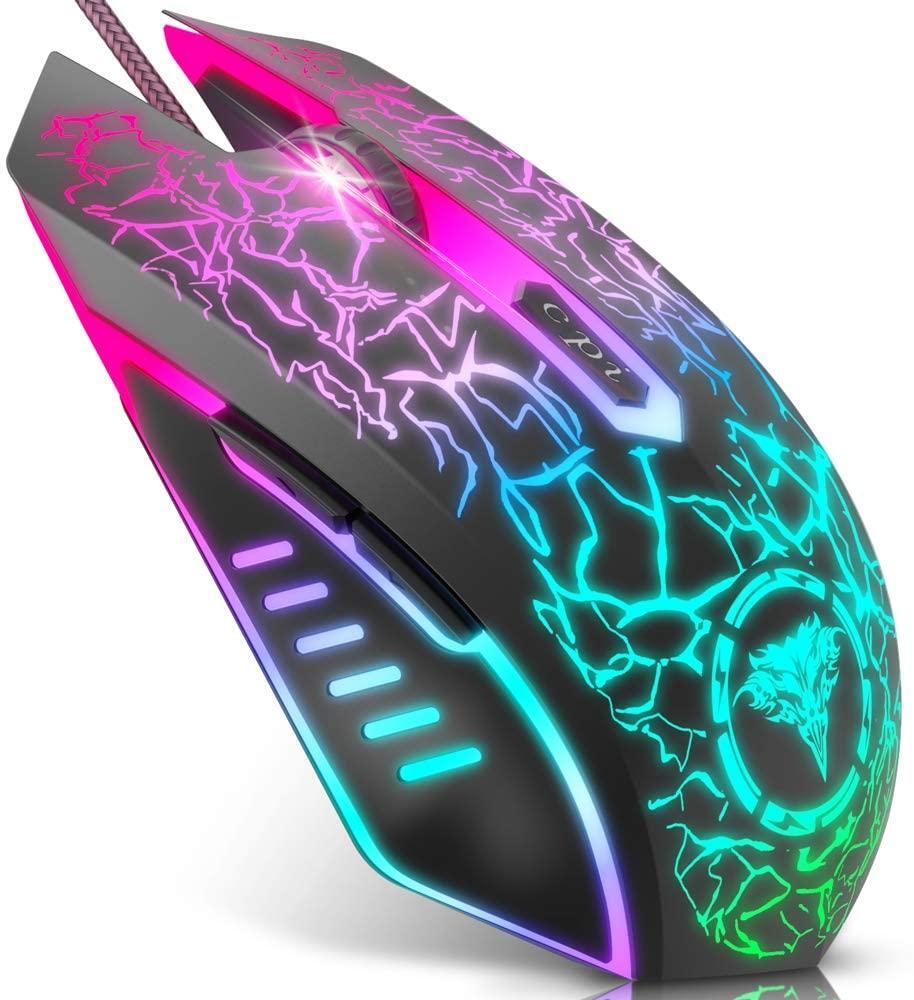 Wired USB RGB Gaming Mouse with 6 Programmable Buttons for PC-image