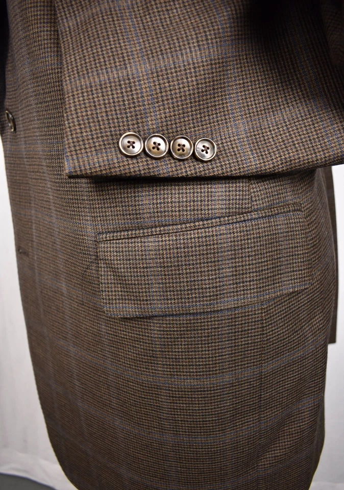 Samuelsohn Ing Loro Piana & Co Super 130's Brown 3/2 Roll Sport Coat Size: 43L - Image 4 of 4