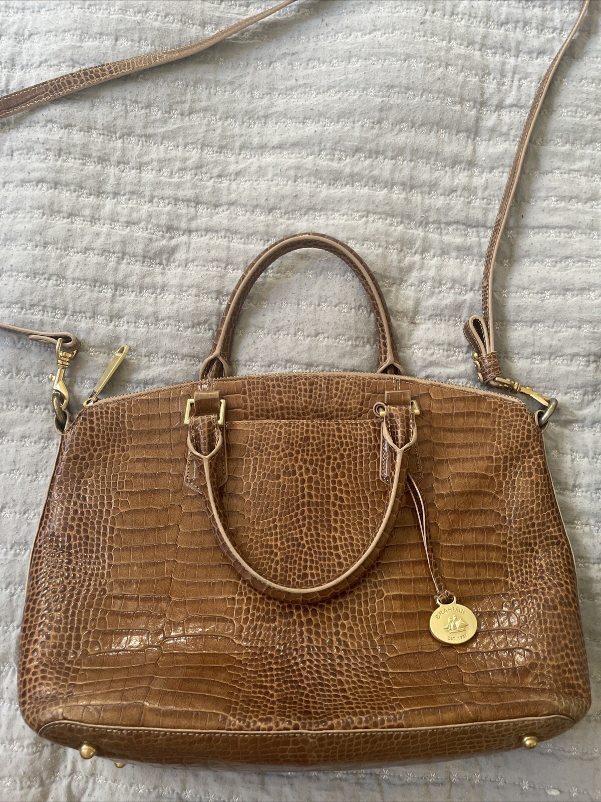 Brahmin Large Duxbury Satchel Tan