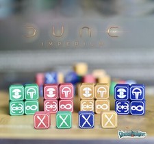 Set of 64 Dune Imperium Wooden Upgrades Screen Printed Cubes | Board Game